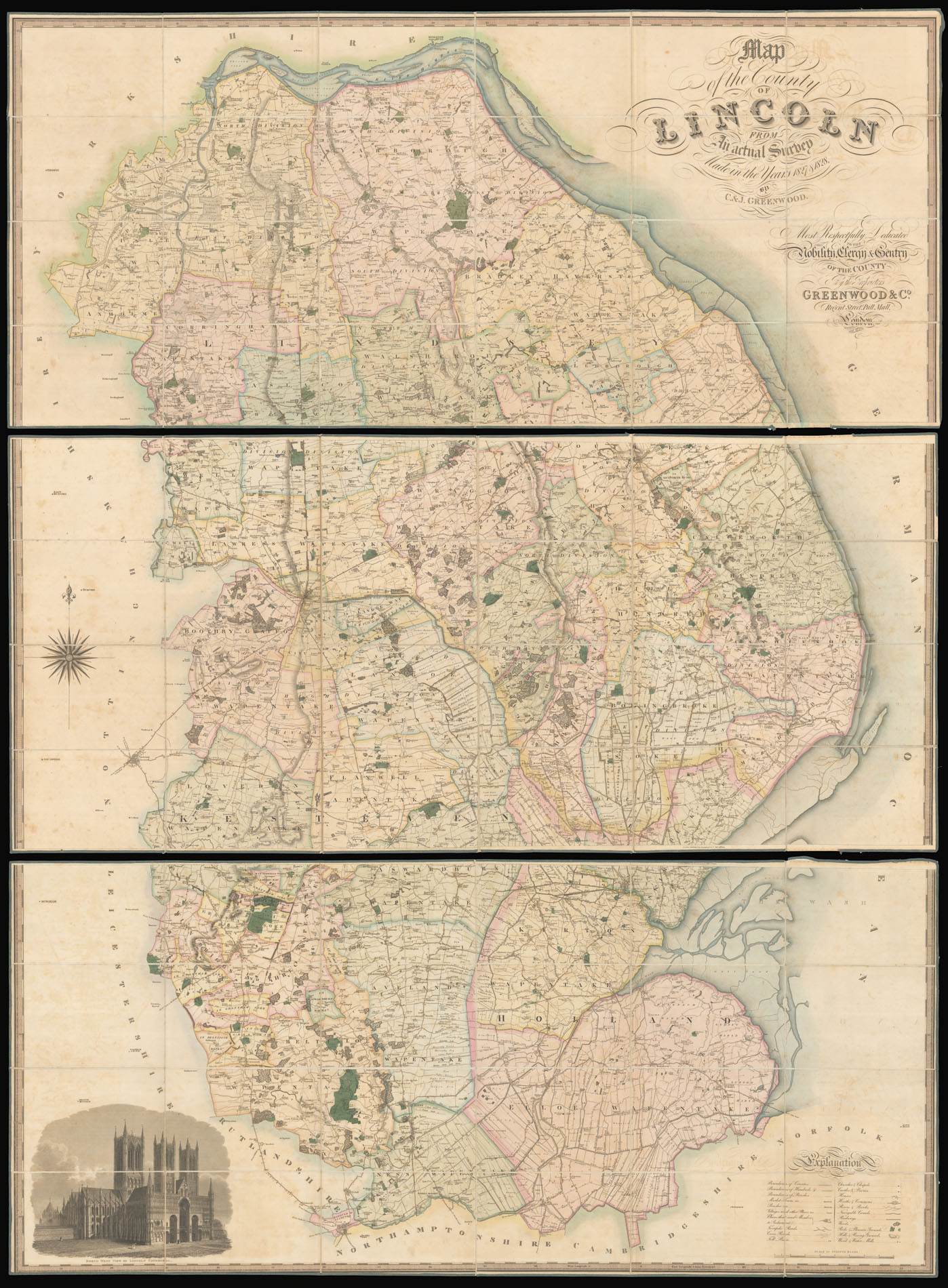 GREENWOOD, Christopher Map of the County of Lincolnshire