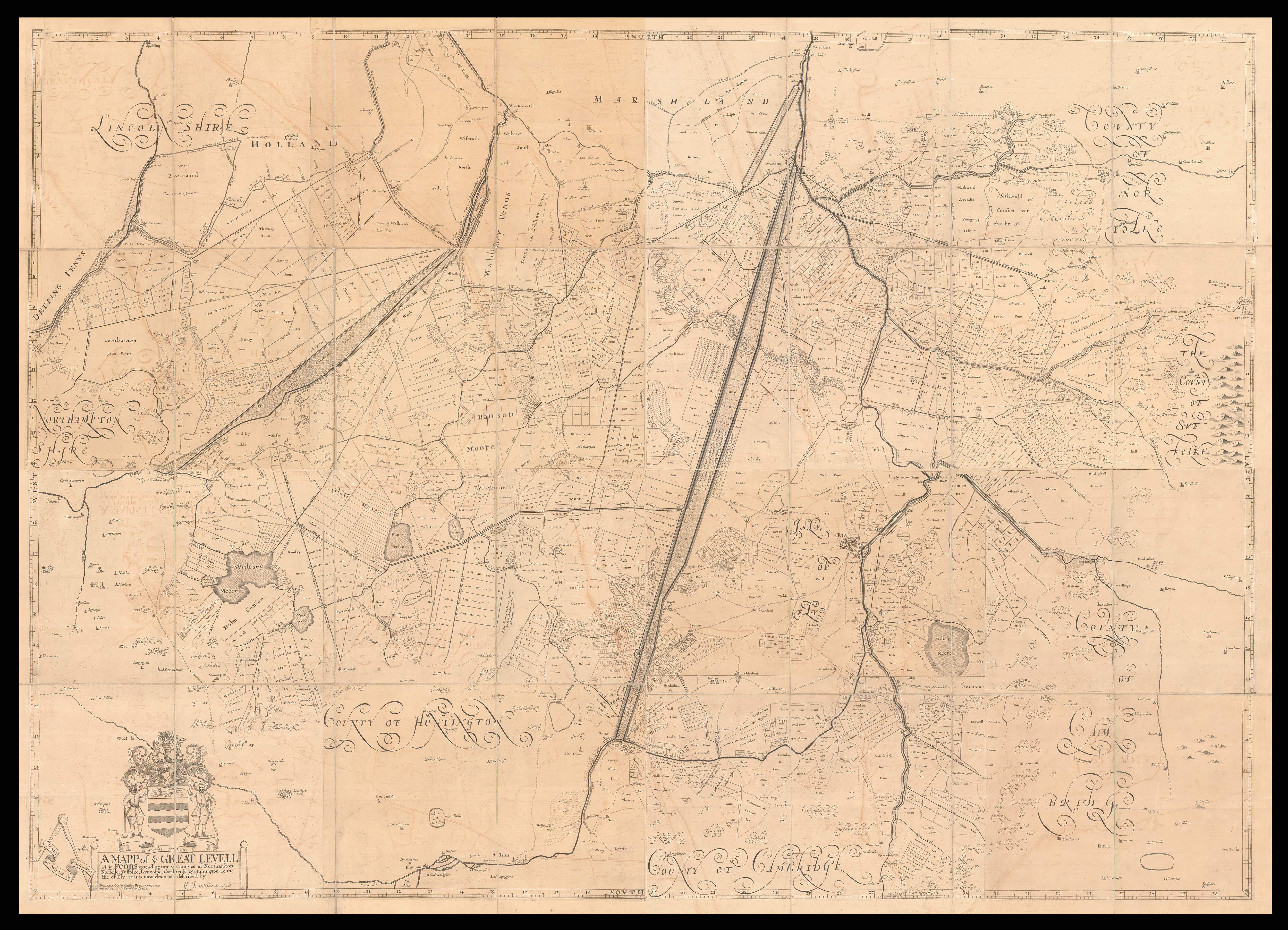 MOORE, Jonas [Cambridgeshire] A Mapp of ye Great Levell of ye Fenns