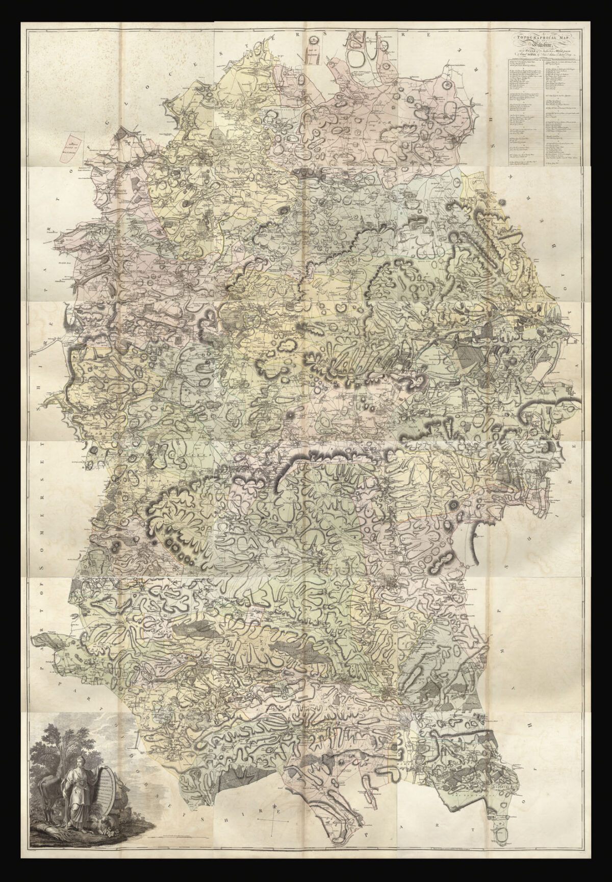 ANDREWS, John [and] Andrew DURY A Topographical Map of Wiltshire,