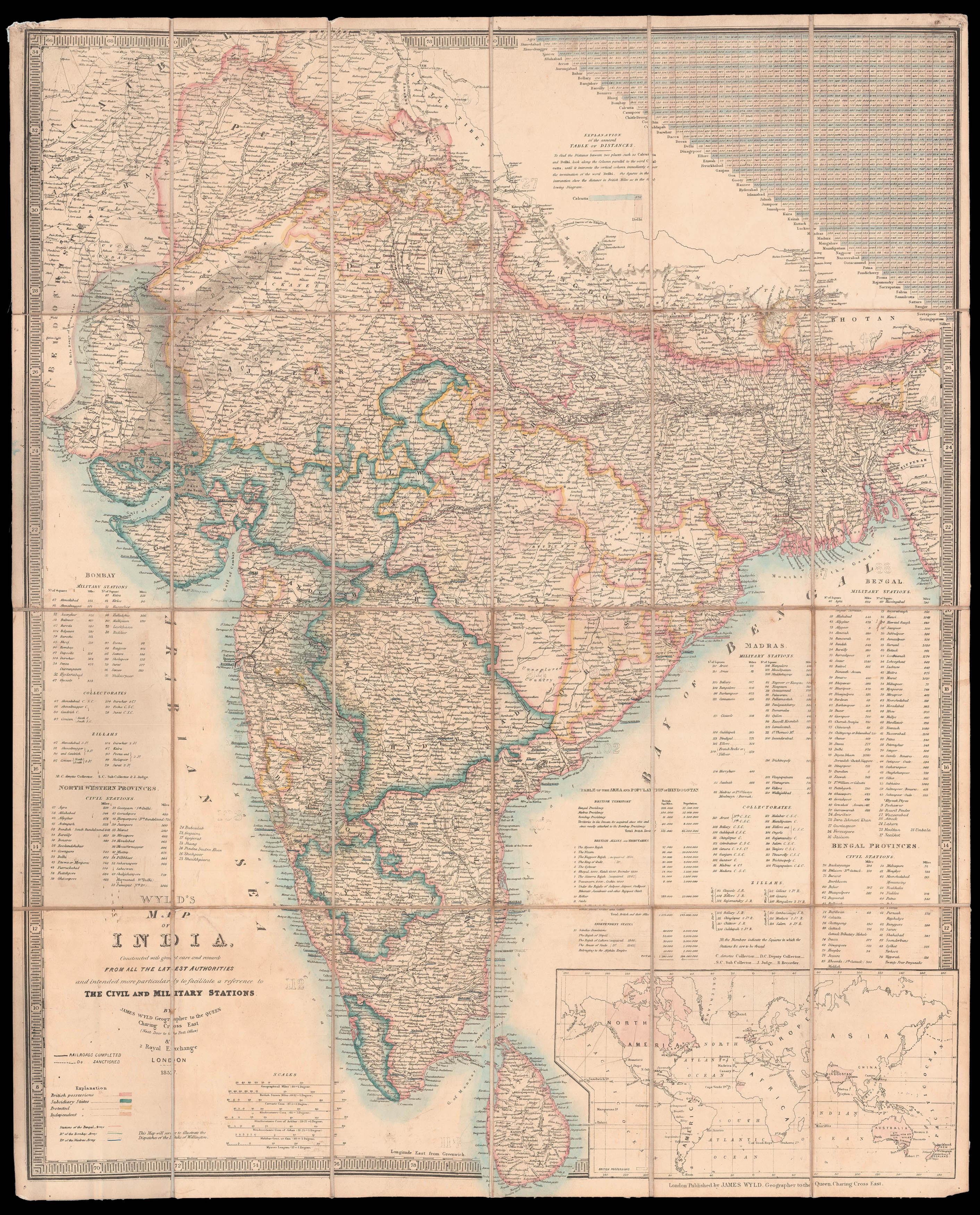 WYLD, James Wyld's New Map of India.