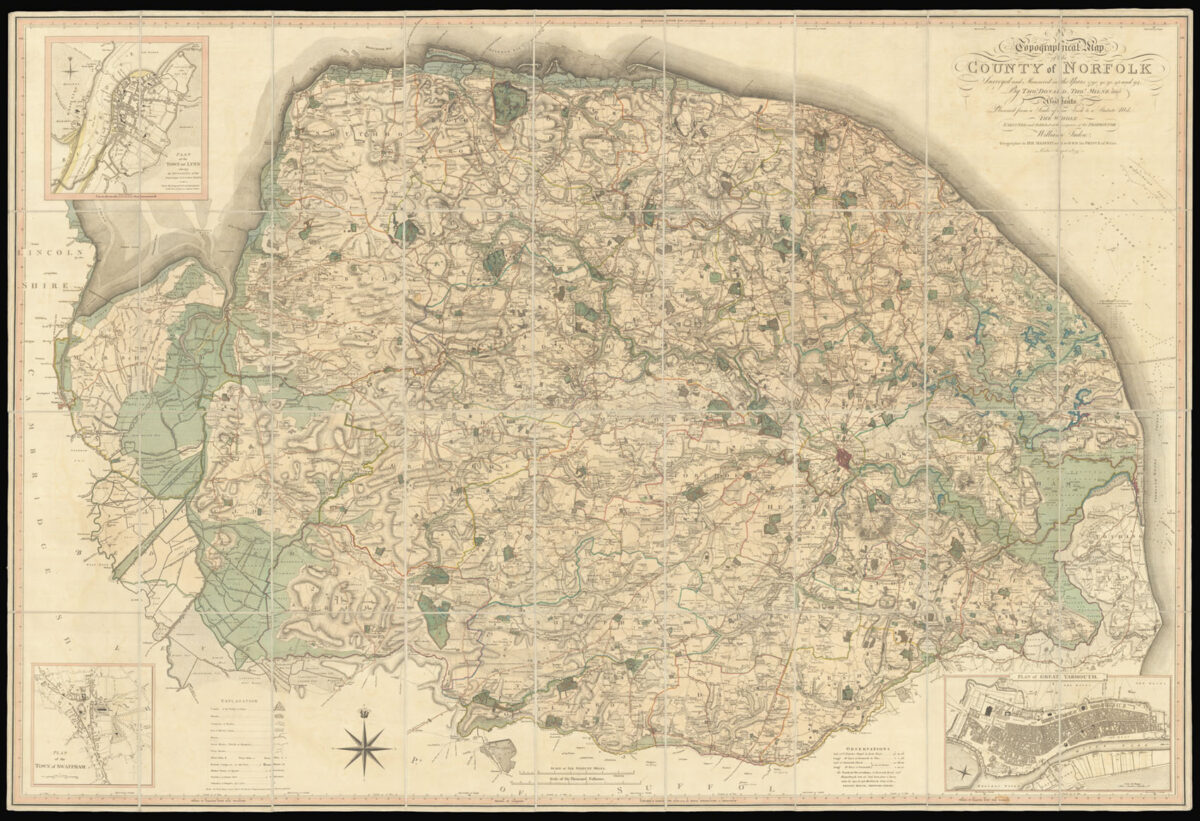 MILNE, Thomas, and DONALD, Thomas A Topographical Map of the County of Norfolk,
