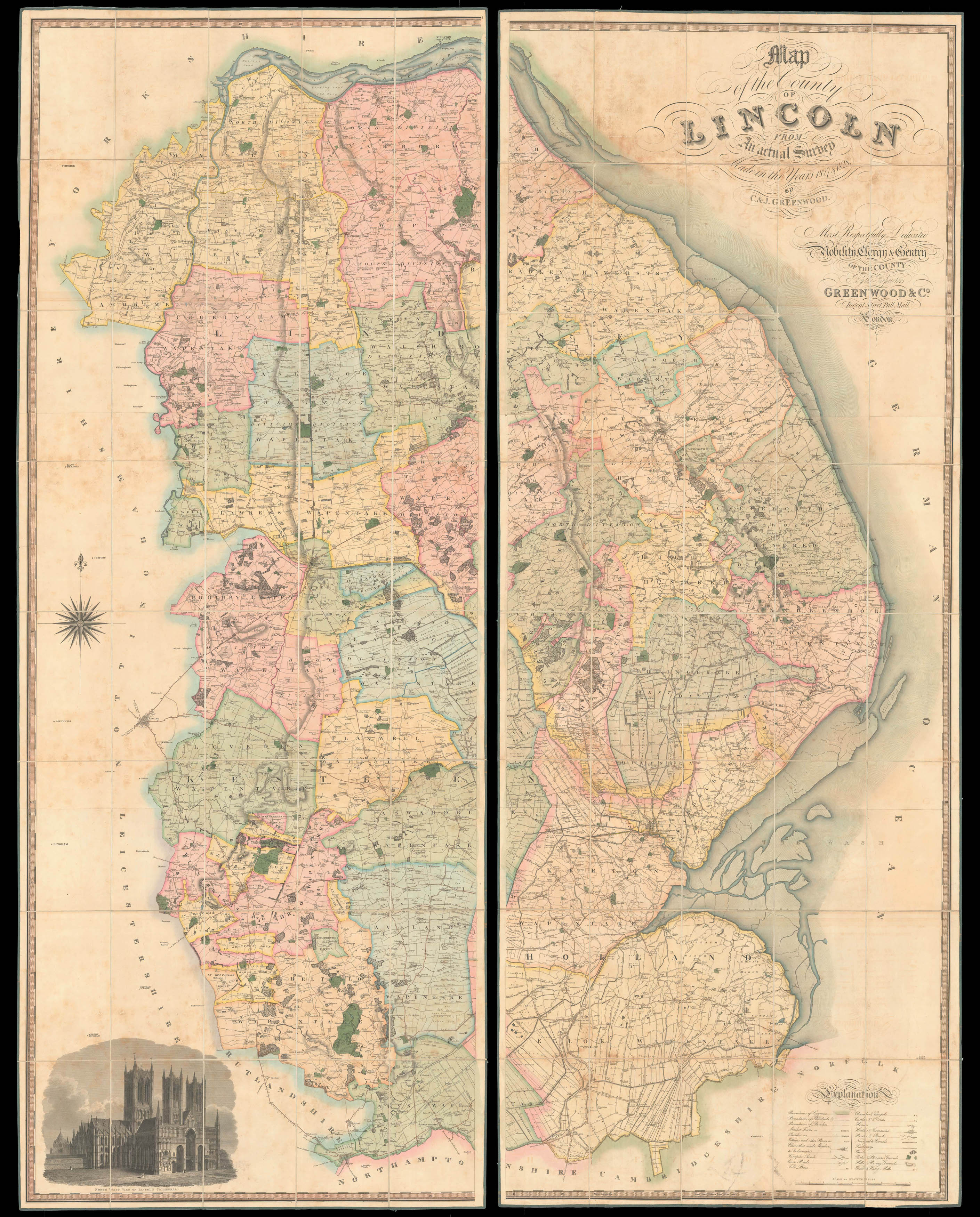 GREENWOOD, Christopher Map of the County of Lincolnshire