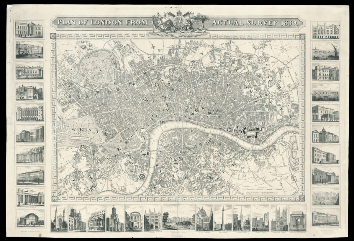 SHURY, John Plan of London From Actual Survey 1839