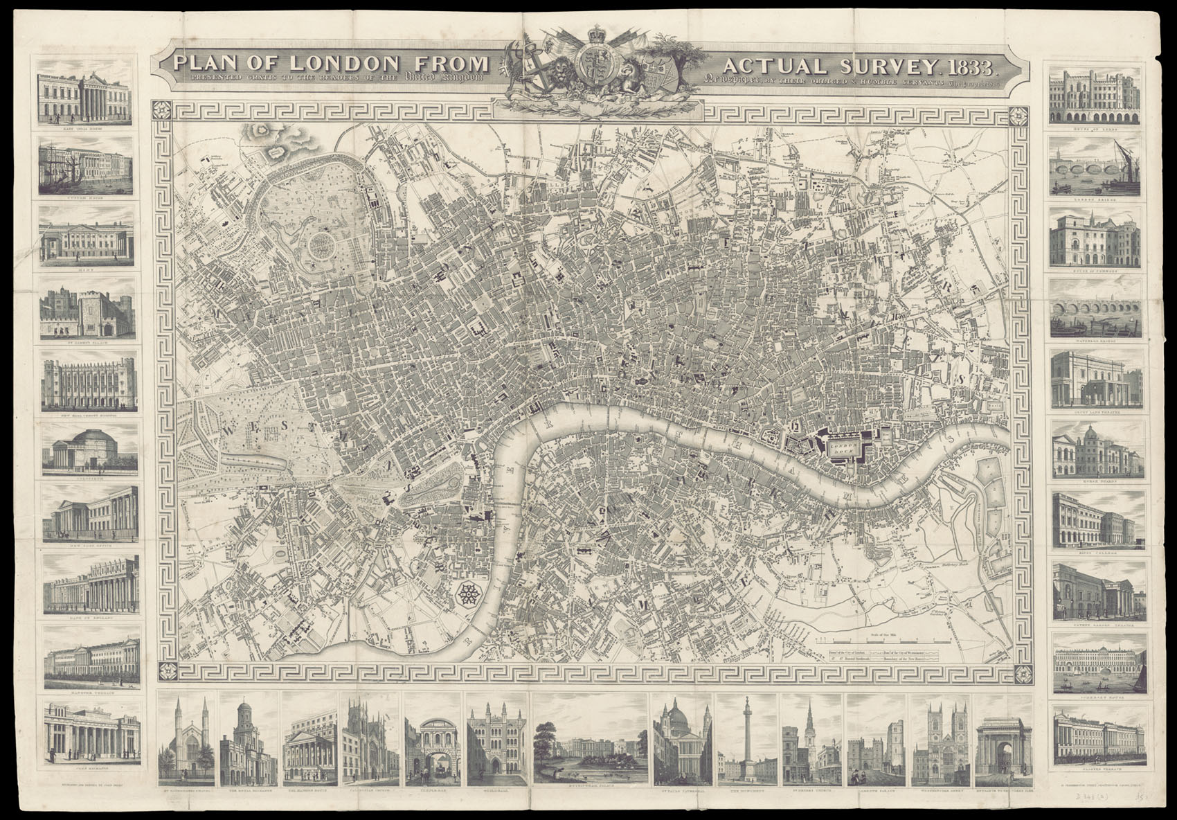 SHURY, John Plan of London From Actual Survey 1833