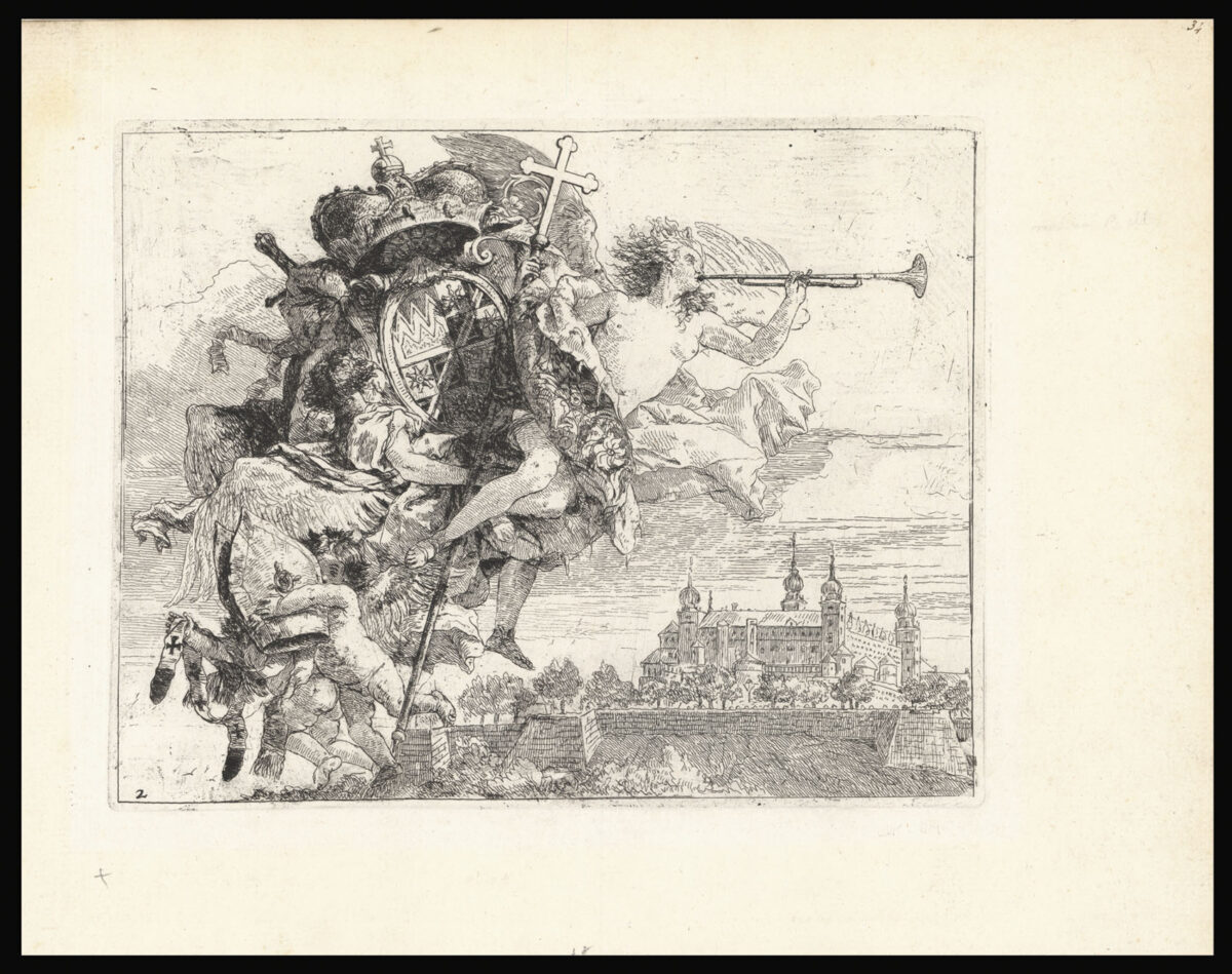 TIEPOLO, Giovanni Domenico [Dedication leaf from 'Idee pittoresche sopra la Fugga in Egitto'].