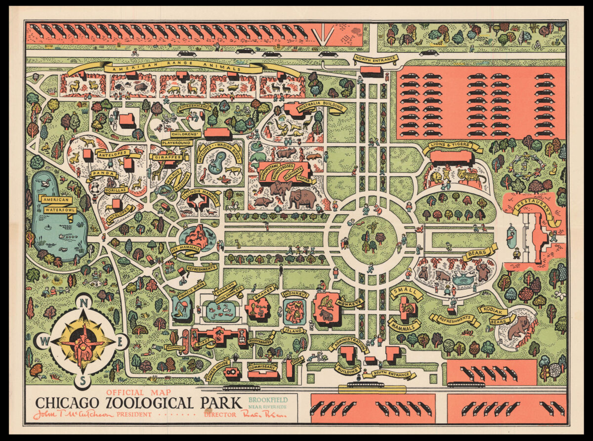 GRAHAM, Ralph Wadsworth Official Map: Chicago Zoological Park: