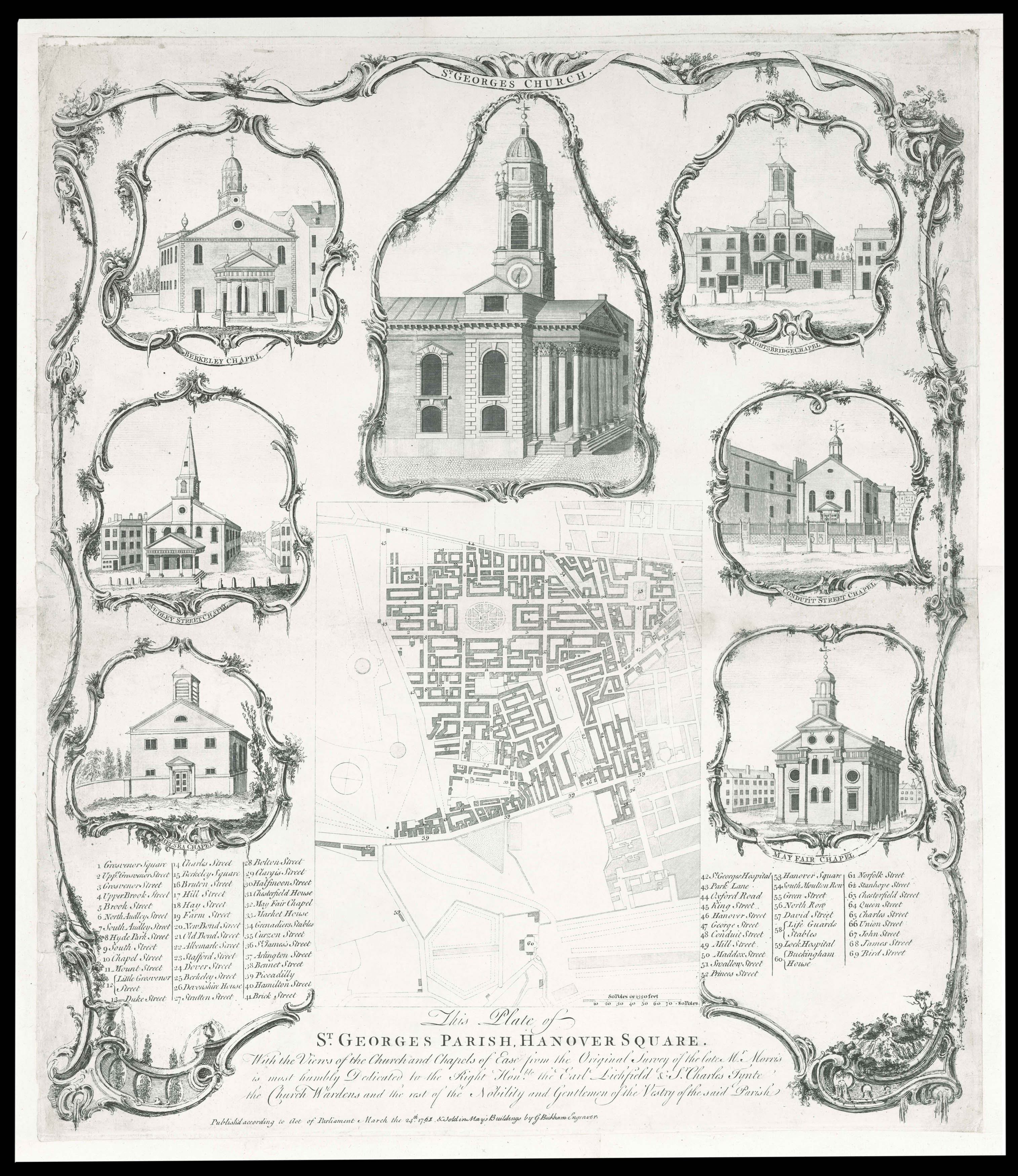 BICKHAM, G[eorge] This Plate of St. Georges Parish, Hanover Square.