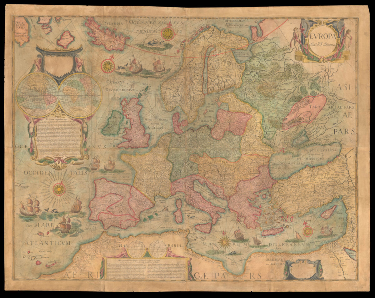 BLAEU, Willem Janzoon [Set of the maps of the four continents].