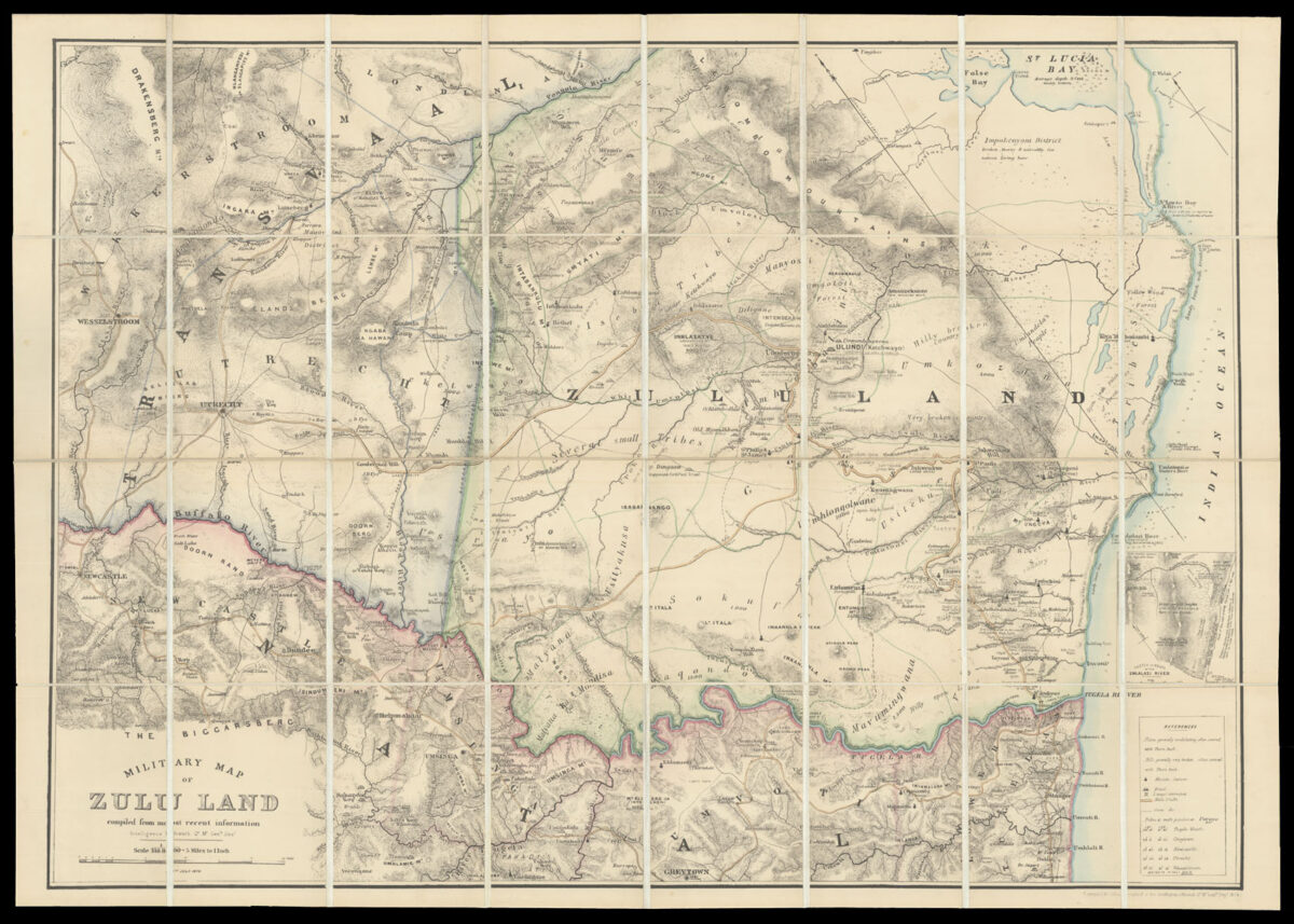 Q[UARTE]R M[ASTE]R GEN[ERA]LS DEP[ARTMEN]T Military Map of Zulu Land complied from most recent information.