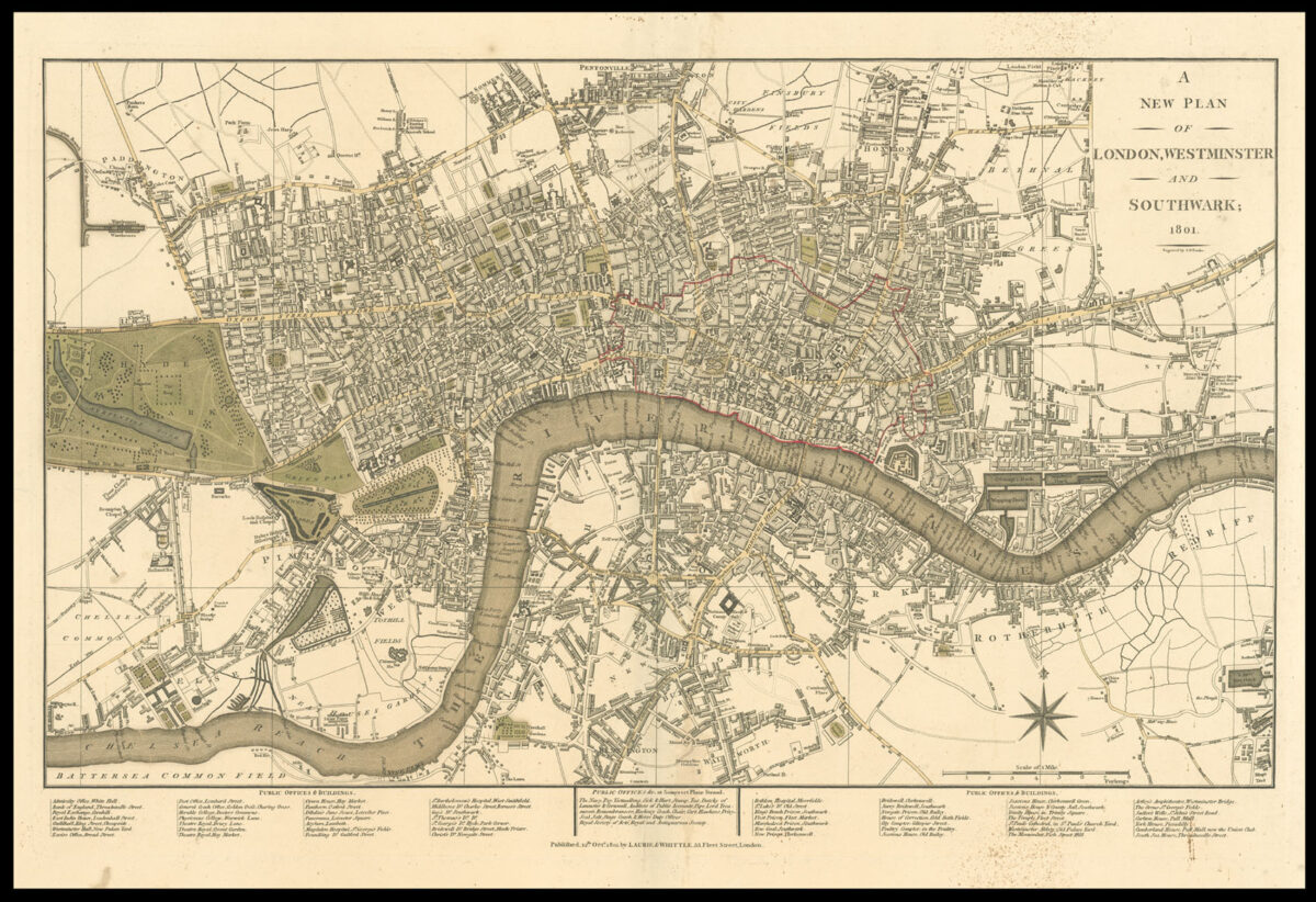LAURIE, Robert and James WHITTLE A New Plan of London, Westminster and Southwark.