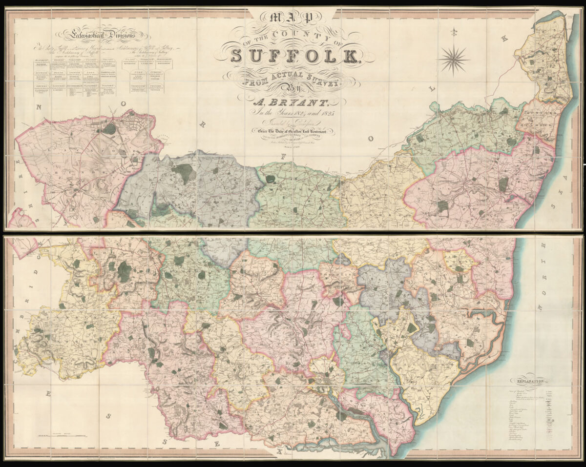 BRYANT, A[ndrew] Map of the County of Suffolk,