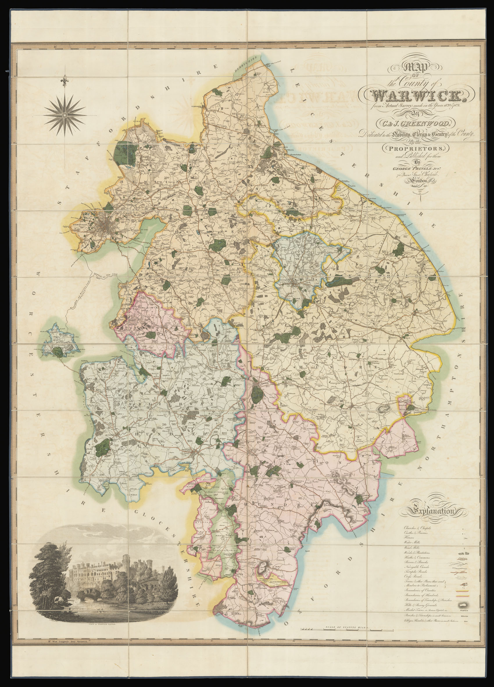 GREENWOOD, Christopher Map of the County of Warwick,