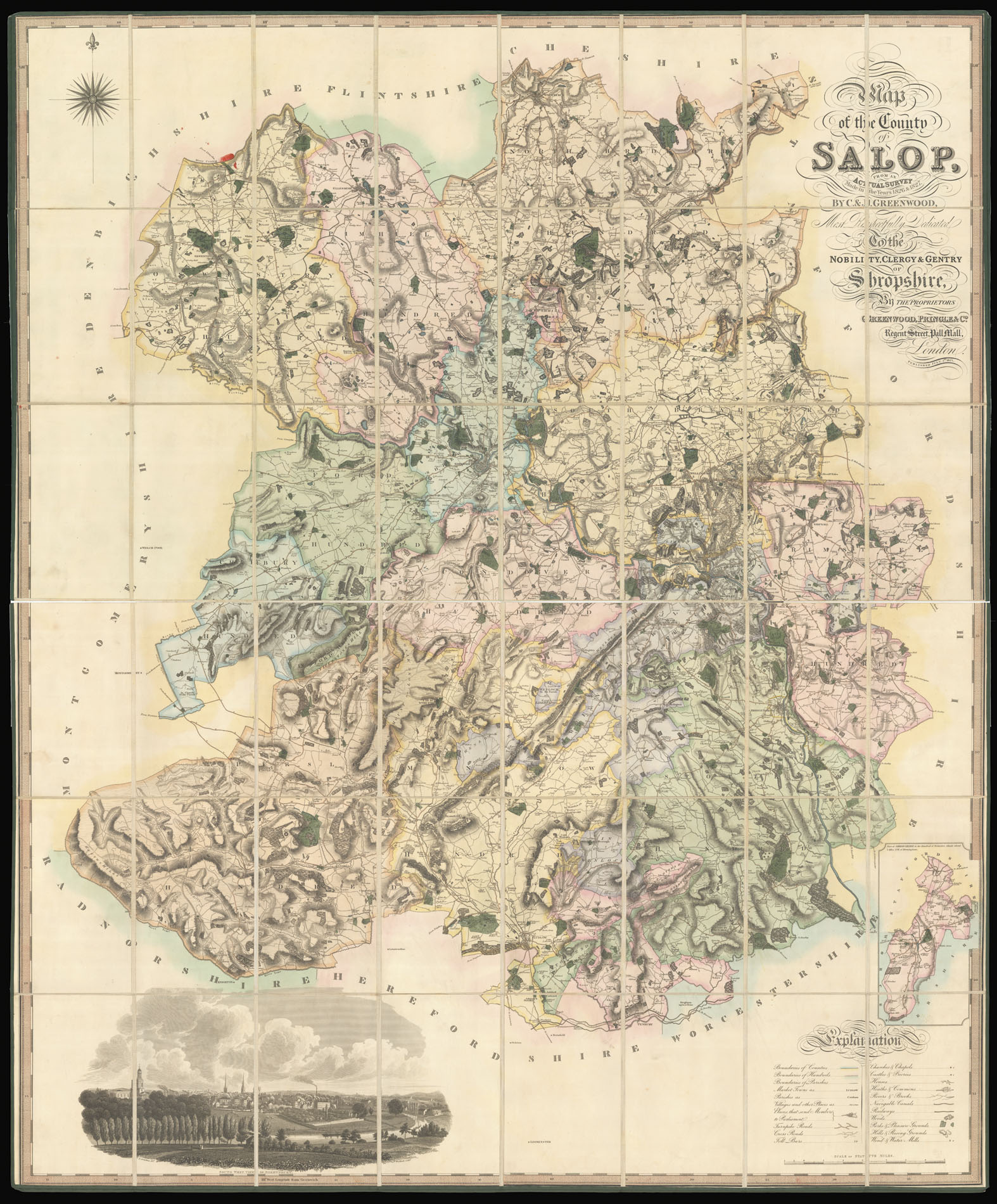 GREENWOOD, Christopher [Shropshire] Map of the County of Salop,