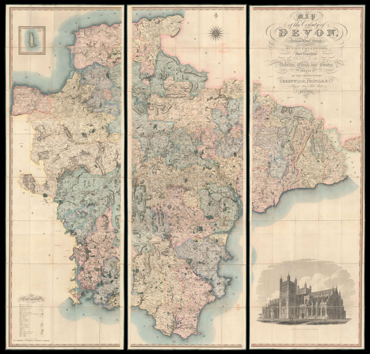 GREENWOOD, Christopher Map of the County of Devon