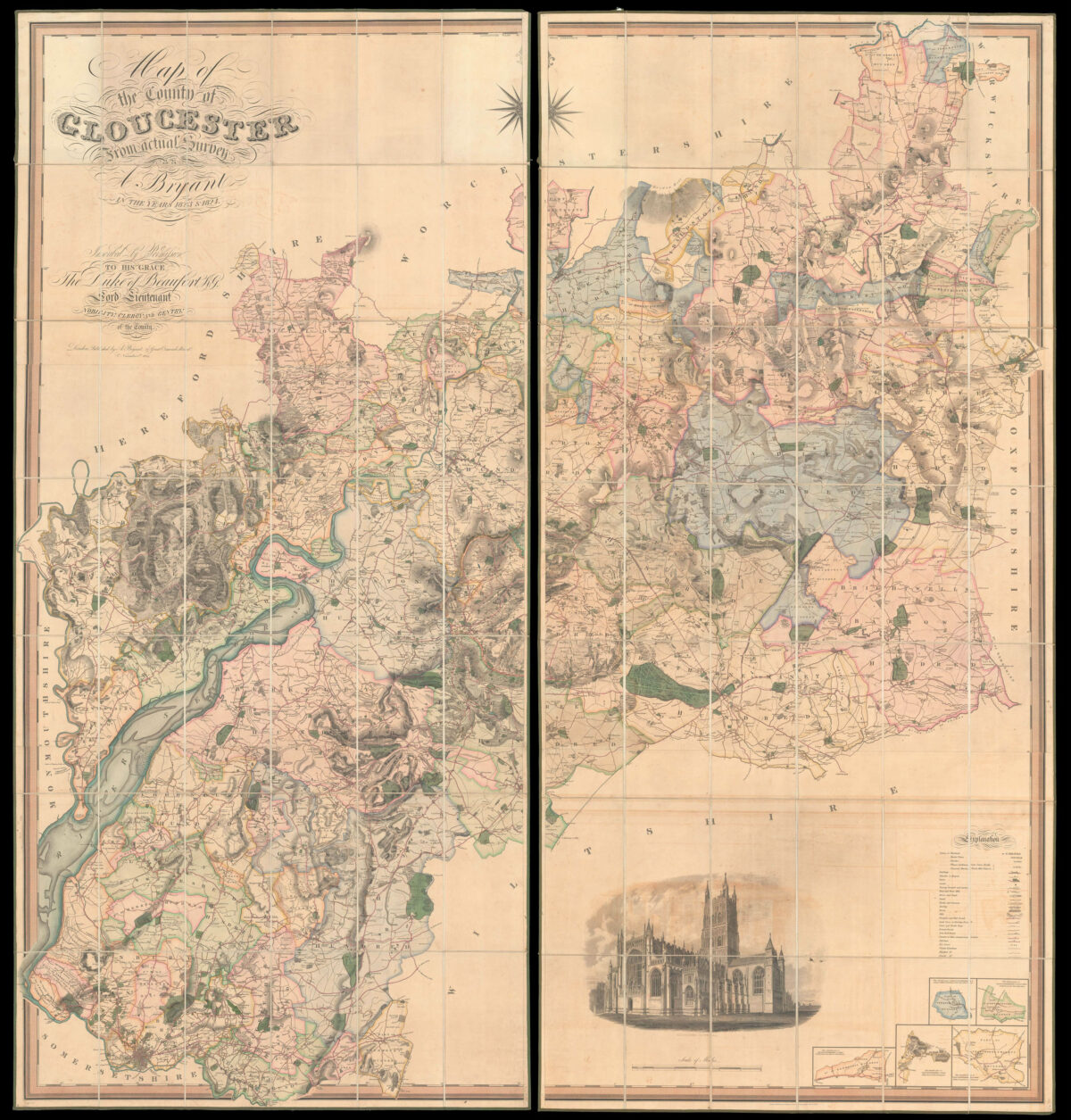 BRYANT, Andrew Map of the County Gloucester