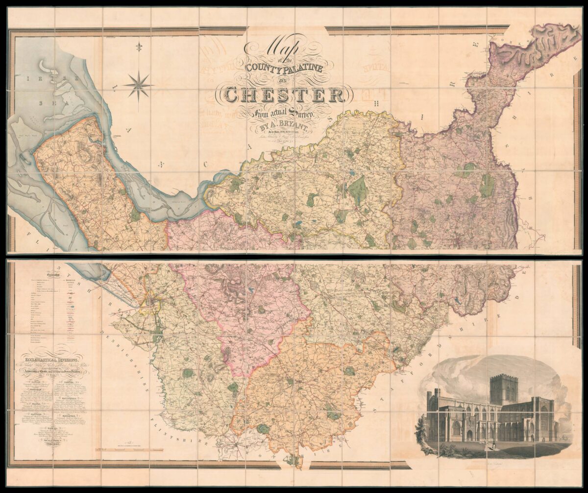 BRYANT, Andrew Map of the County Palatine of Chester