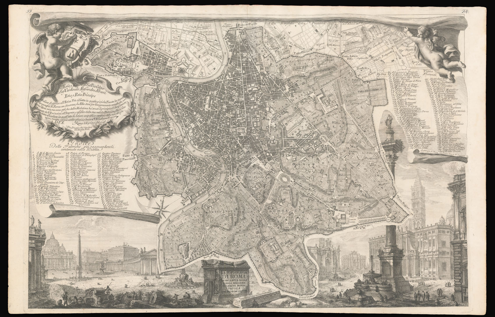 NOLLI, Giovanni Battista [with] Giovanni Battista PIRANESI [and] Carlo NOLLI La Topografia di Roma,
