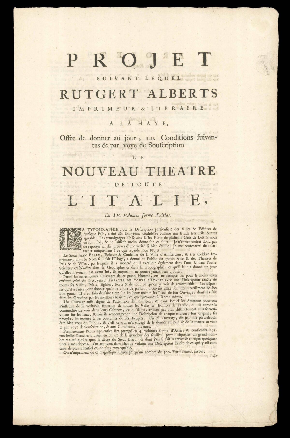 BLAEU, Johannes Nouveau theatre D'Italie, ou description exacte de ses villes, palais, eglises, &c.