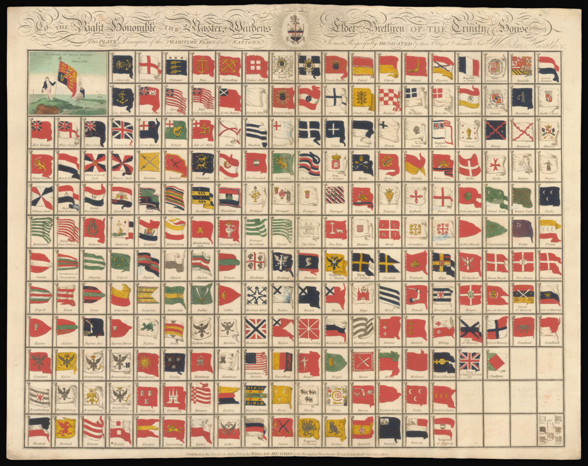 HEATHER, William [Flag plate] To the Right Honourable the Master Wardens, elder Brethren of the Trinity House. This Plate Descriptive of the Maritime Flags of all the Nations,