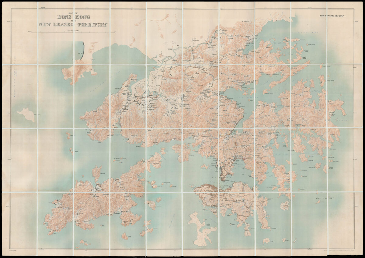 SCHOOL OF MILITARY ENGINEERING, CHATHAM Map of Hong Kong and New Leased Territory.