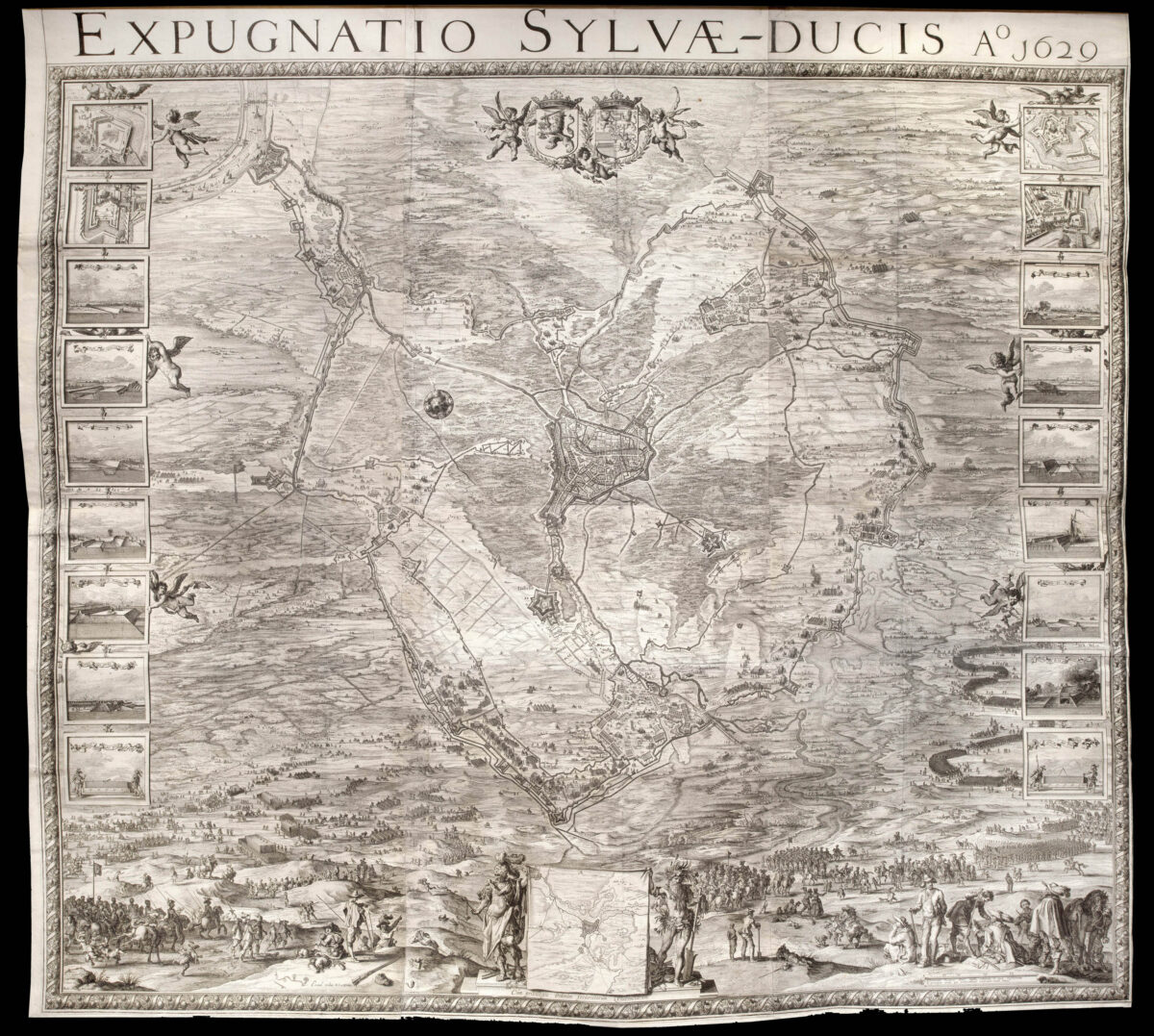 NIELS, Theodoor; SAVERIJ, Salomon [engraved figures after] VENNE, Adriaan van de; BERCKENRODE, Balthasar Florensz van [engraved map] Expugnatio Sylvae-Ducis Ao 1629.