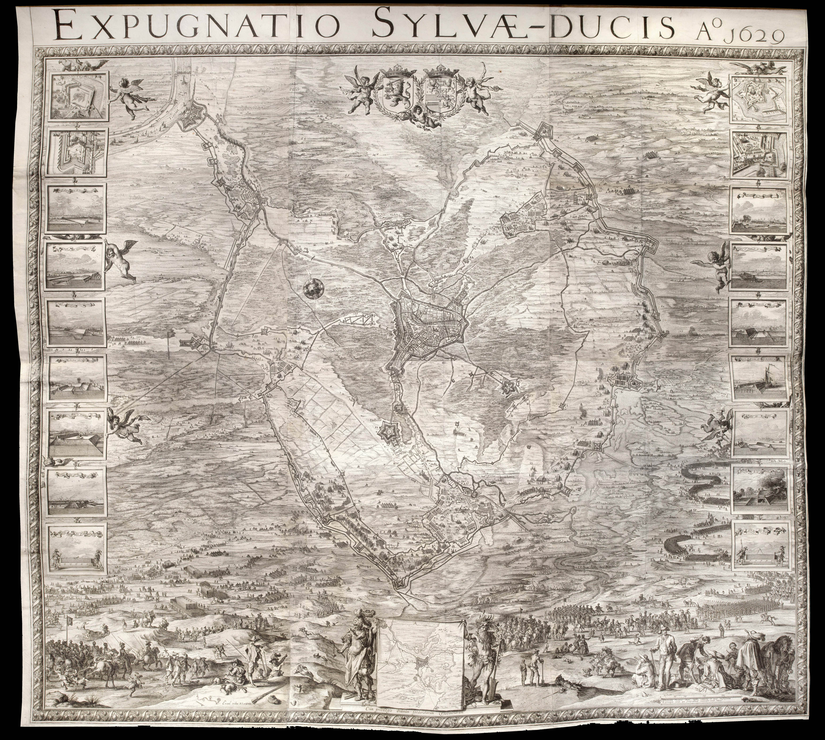 NIELS, Theodoor; SAVERIJ, Salomon [engraved figures after] VENNE, Adriaan van de; BERCKENRODE, Balthasar Florensz van [engraved map] Expugnatio Sylvae-Ducis Ao 1629.