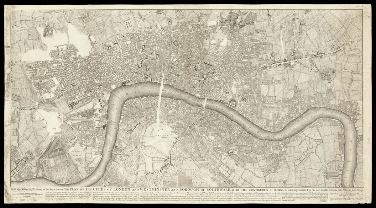 ROCQUE, John To Martin Folkes Esq[ui]r[e] President of the Royal Society: This Plan of the Cities of London