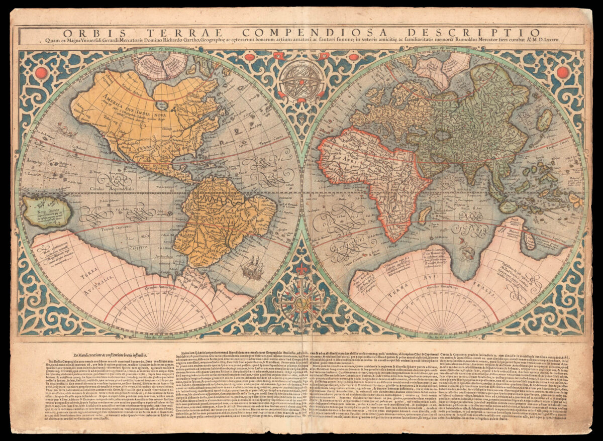 MERCATOR, Rumold Orbis Terrae Compendiosa Descriptio Quam ex Magna Universali Gerardi Mercatoris.