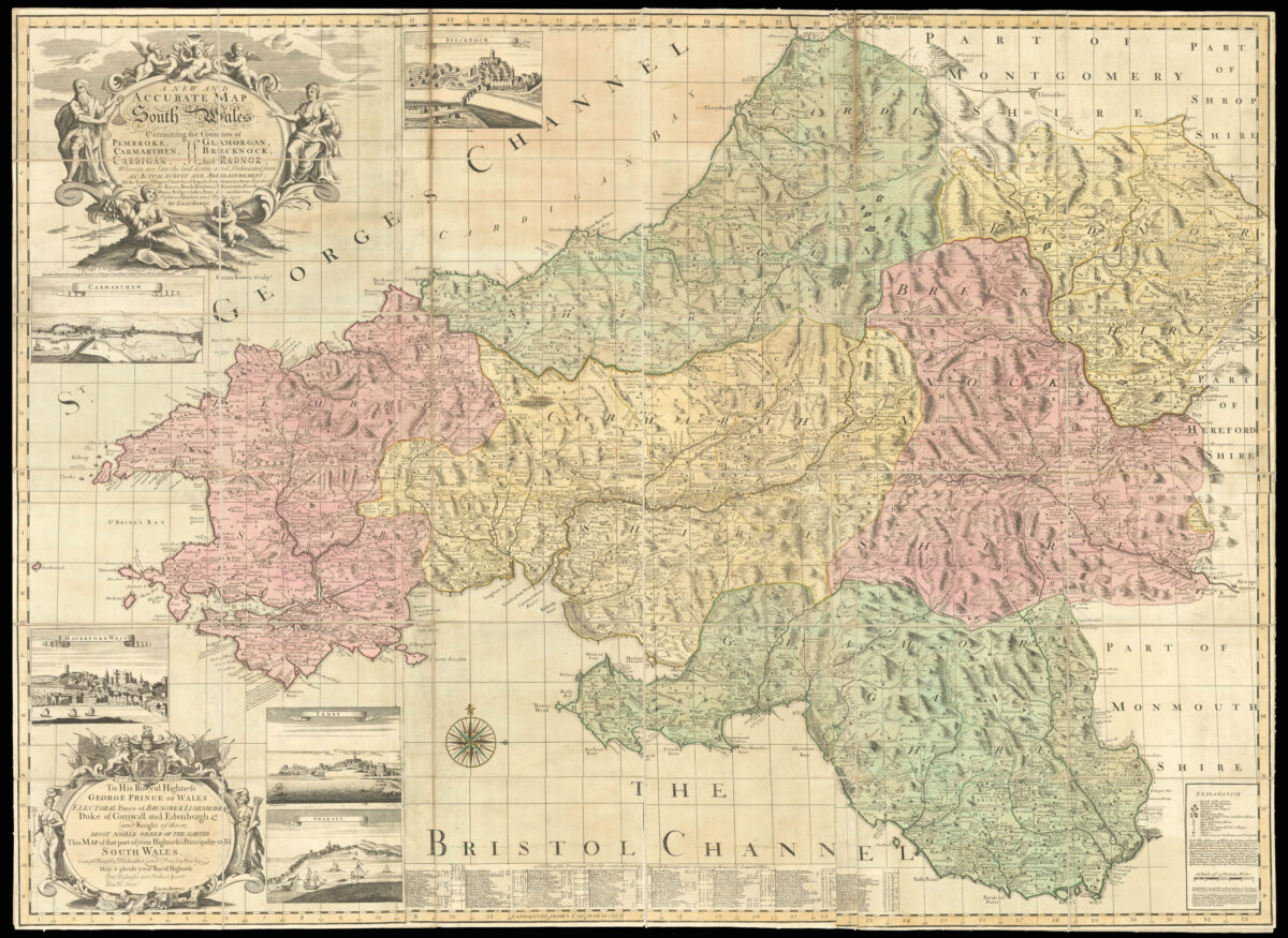 BOWEN, Eman[uel]. A new and accurate map of South Wales