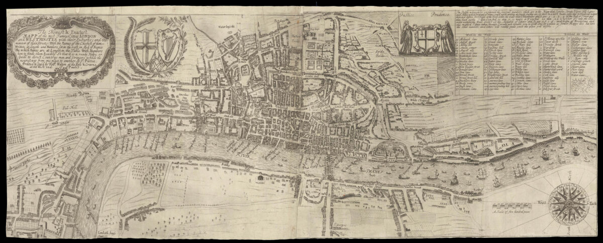 PORTER, T[homas] The Newest and Exactest Mapp of the most Famous Citties London and Westminster with their Suburbs;
