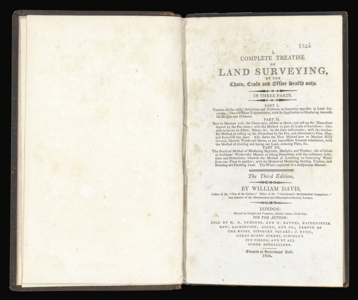 DAVIS, William A complete treatise on land surveying,