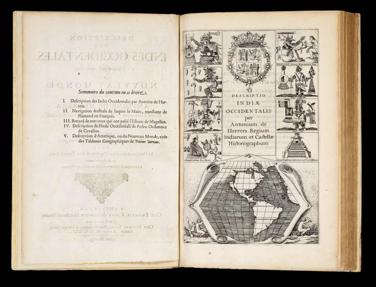 HERRERA [Y TORDESILLAS], A de; [Jacob Le MAIRE; Willem CORNELIS SCHOUTEN; Giovanni Battista BOAZIO]; et al. Description des Indes Occidentales, qu'on appelle aujourdhuy le Nouveau Monde: