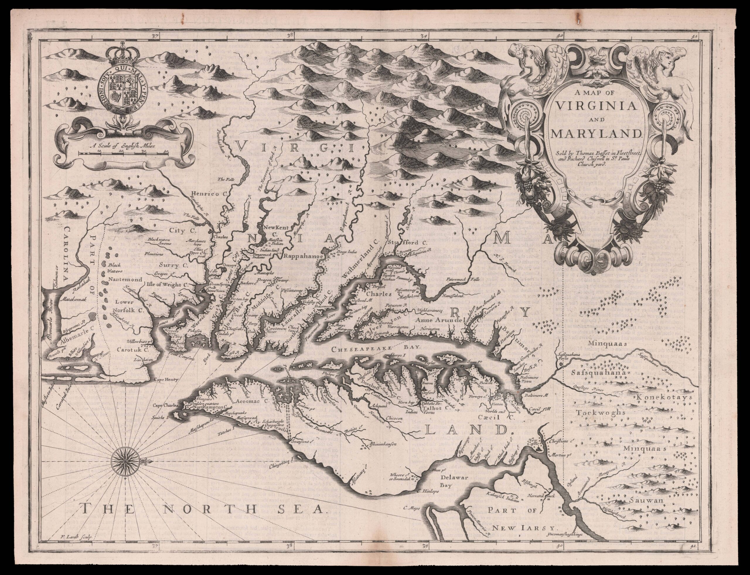 SPEED, John & Francis LAMB A Map of Virginia and Maryland