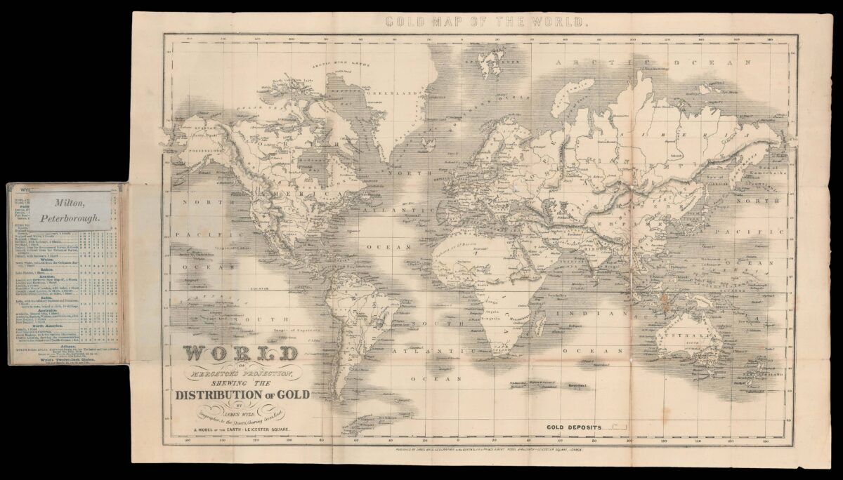 WYLD, James World on Mercator's Projection, Shewing the Distribution of Gold.
