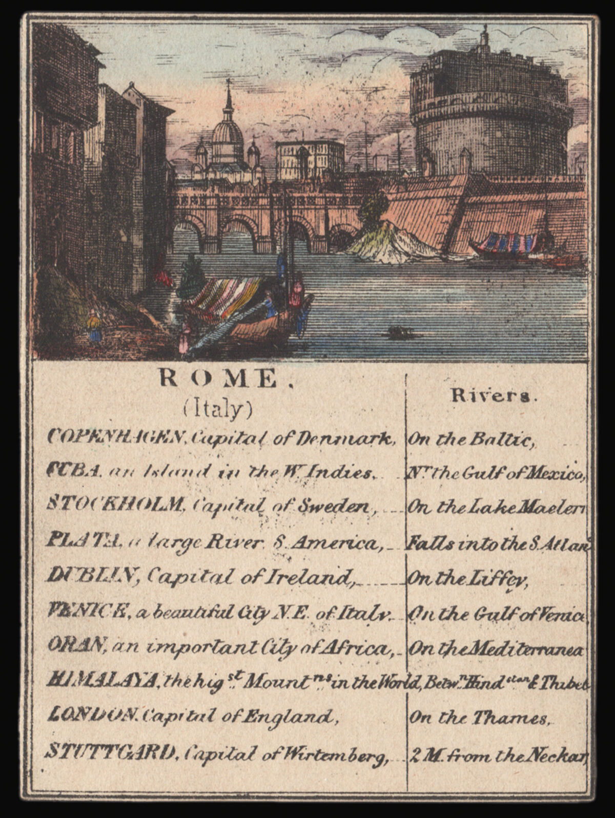 [ANONYMOUS] [Set of nine card maps with views of cities to verso].