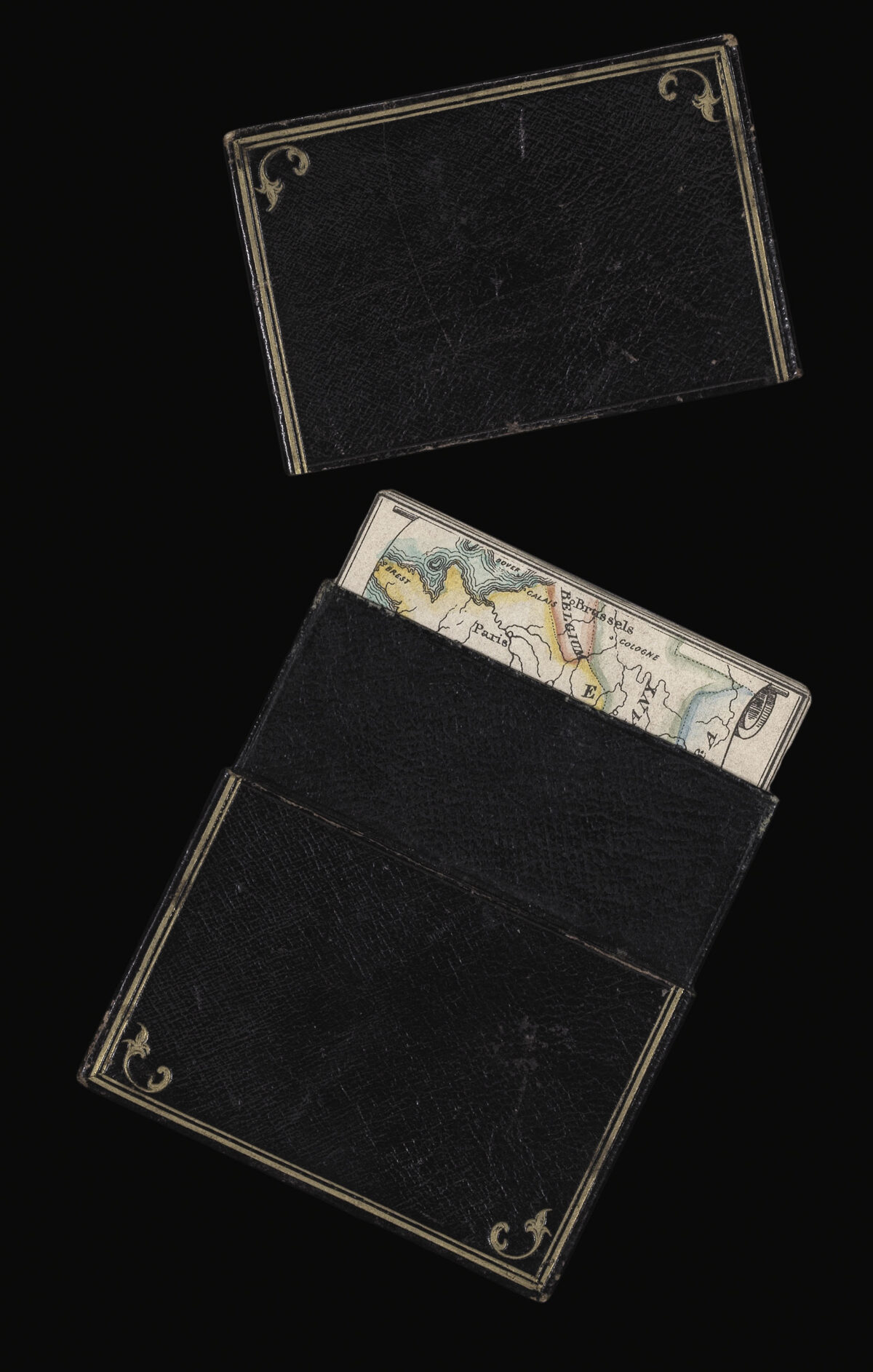 [ANONYMOUS] [Set of nine card maps with views of cities to verso].