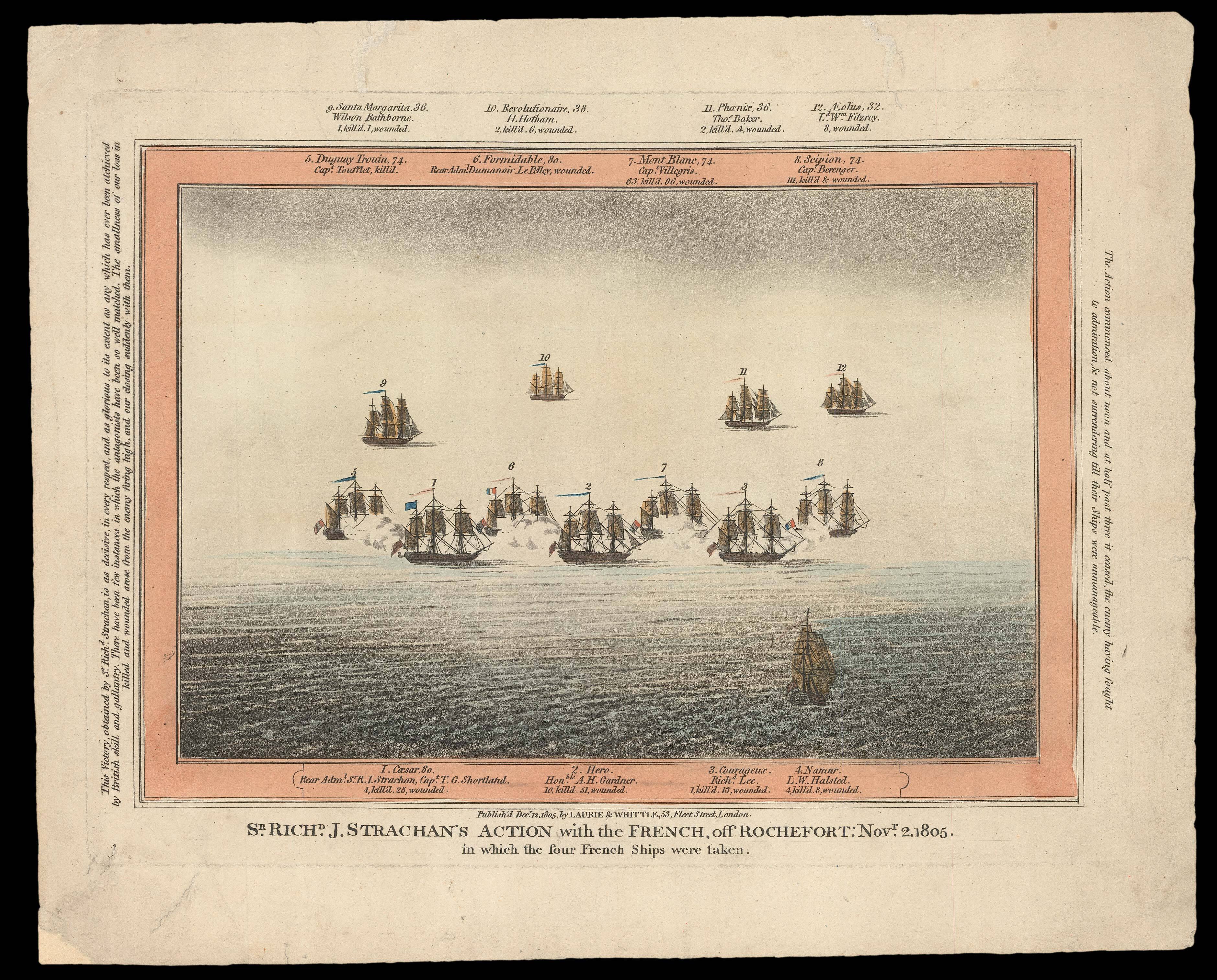 LAURIE [Robert] & [James] WHITTLE Sr. Richd. J. Strachan's action with the French, off Rochefort: Novr. 1805,
