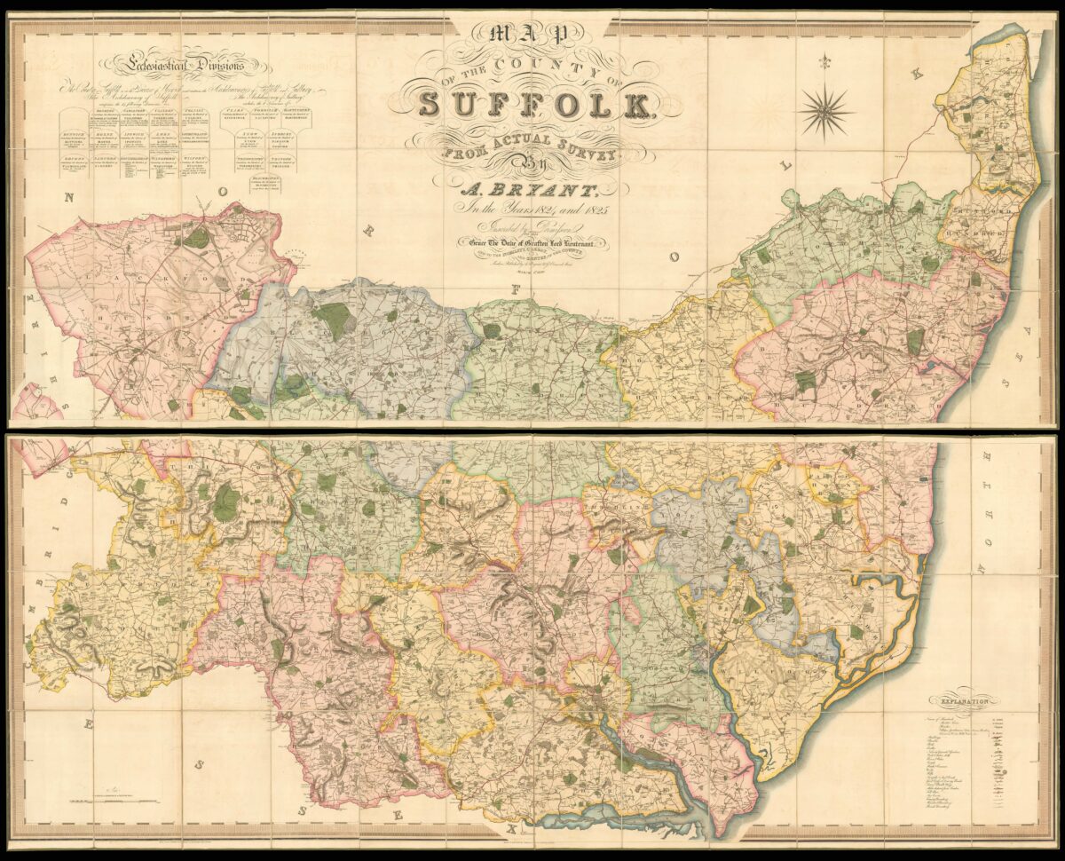 BRYANT, A[ndrew] Map of the County of Suffolk,