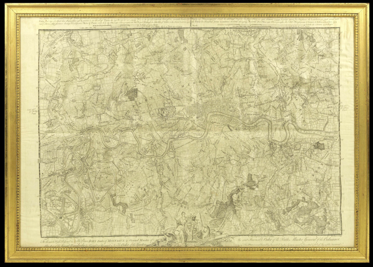 ROCQUE, John A Plan of London on the same scale as that of Paris: