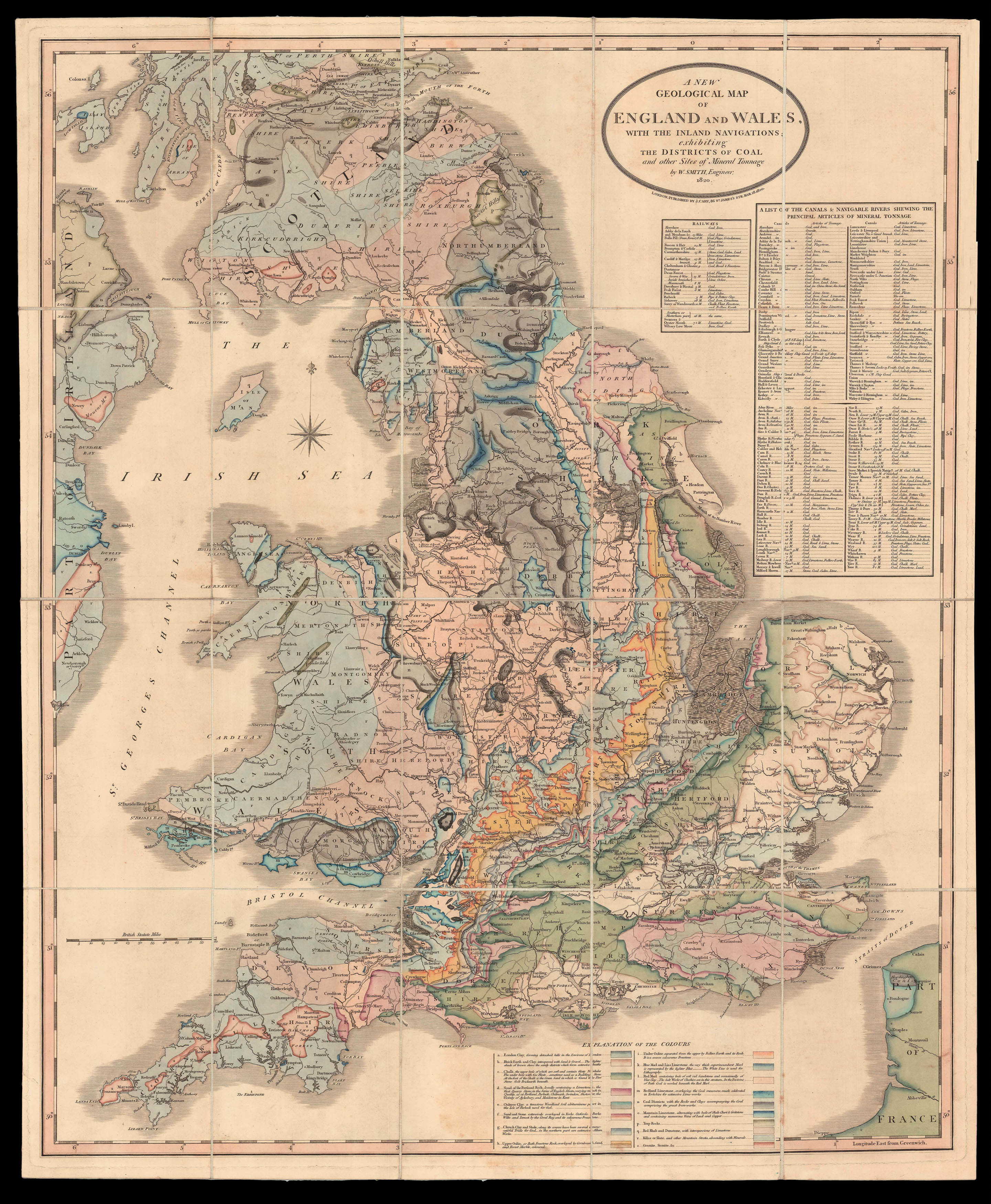 SMITH, William A New Geological Map of England and Wales,