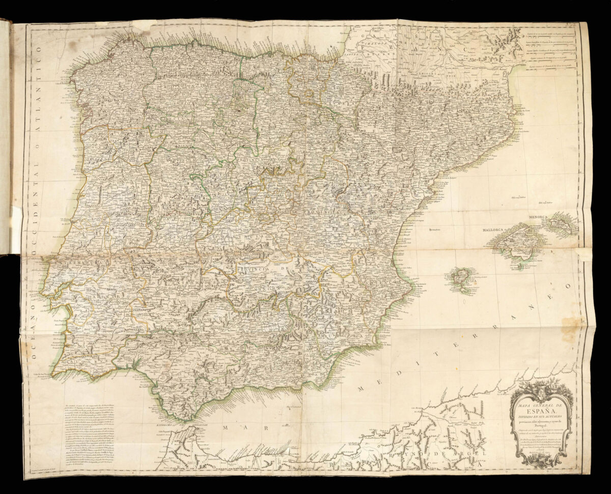 LÓPEZ [DE VARGAS MACHUCA], Tomás; LÓPEZ [DE VARGAS MACHUCA], Tomás Mauricio; LÓPEZ [DE VARGAS MACHUCA], Juan; and DE LA CRUZ [CANO Y OLMEDILLA], Juan. Atlas de Espana y Portugal y posesiones de Ultramar...