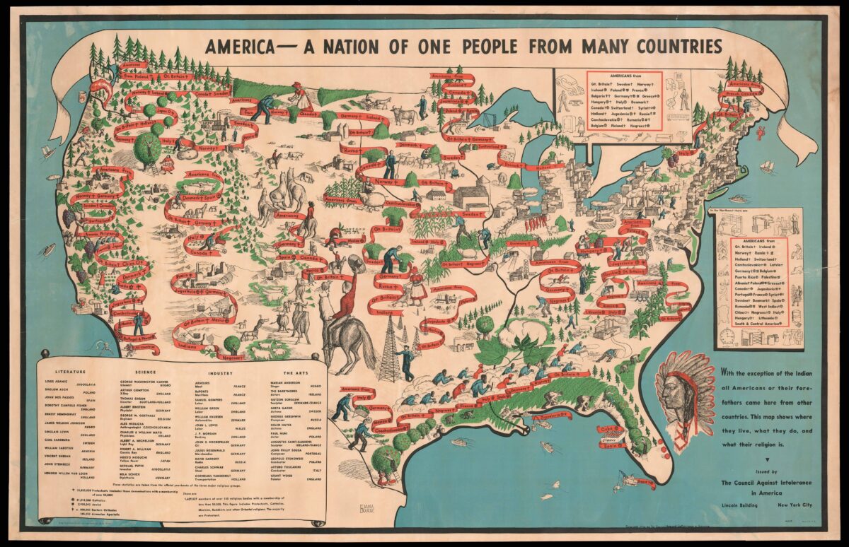 BOURNE, Emma America - A Nation of One People from Many Countries.