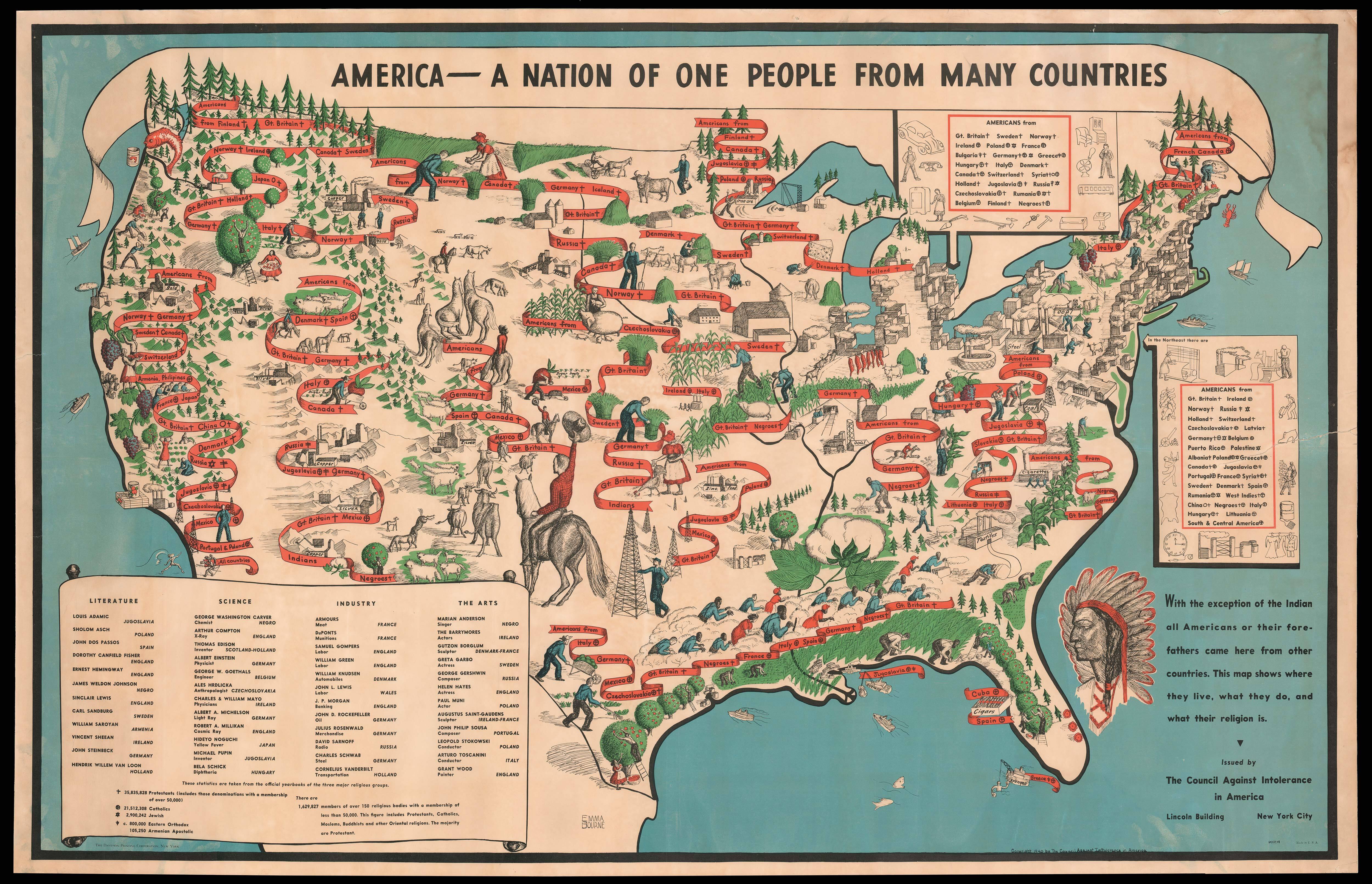 BOURNE, Emma America - A Nation of One People from Many Countries.