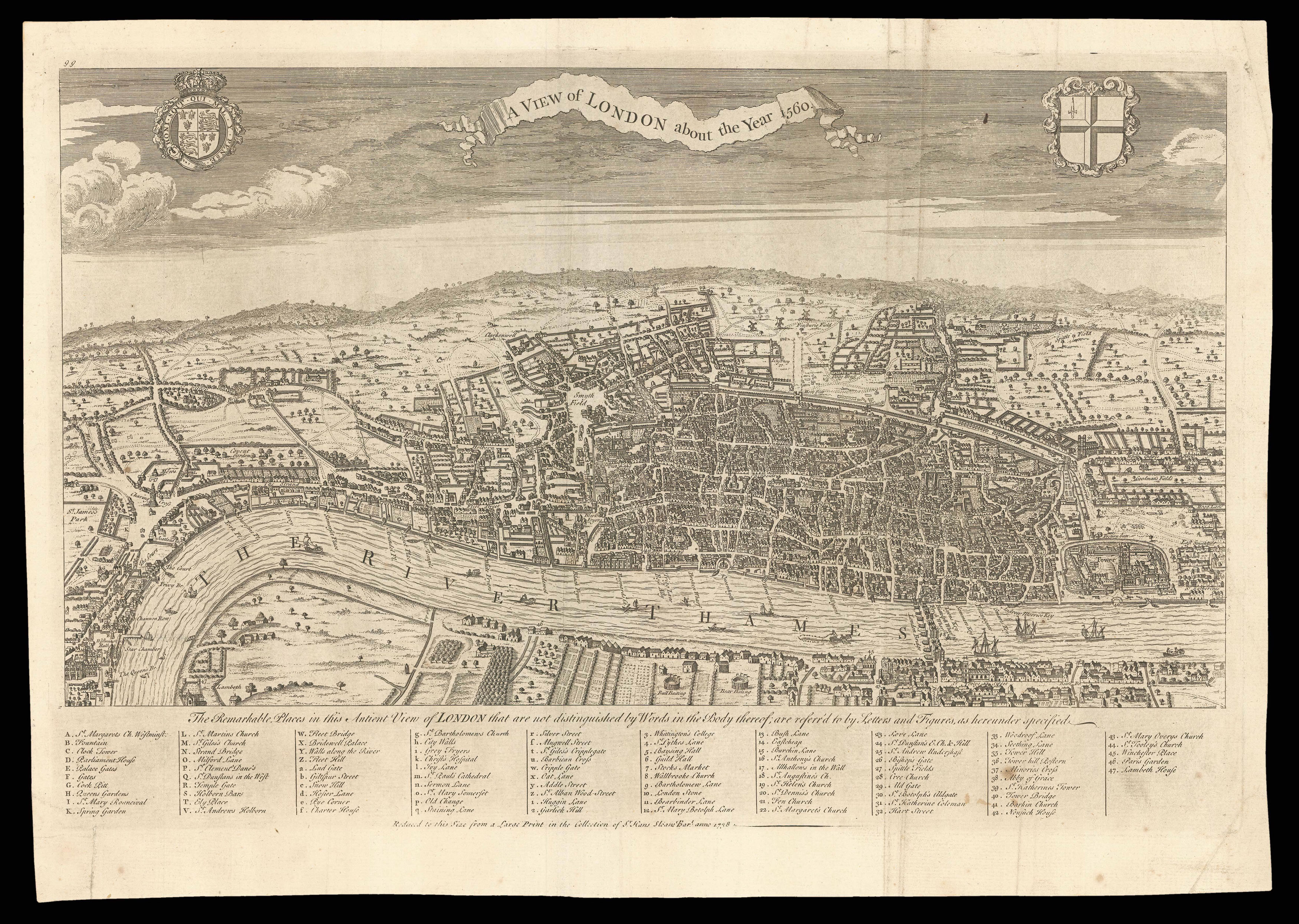 [MAITLAND, William] A view of London about the year 1560.