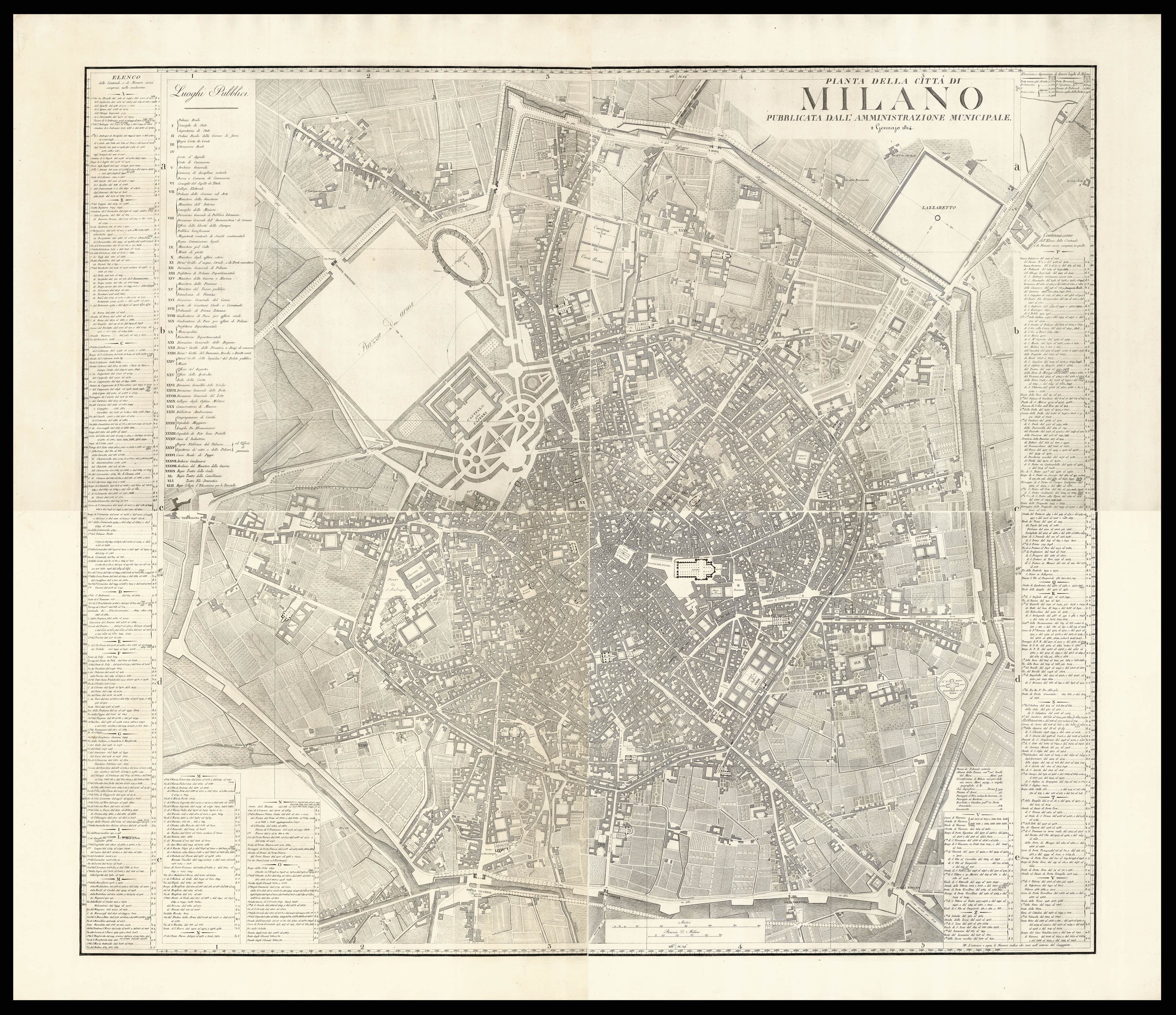 [ASTRONOMI DI BRERA] Pianta della città di Milano [Plan of the city of Milan].