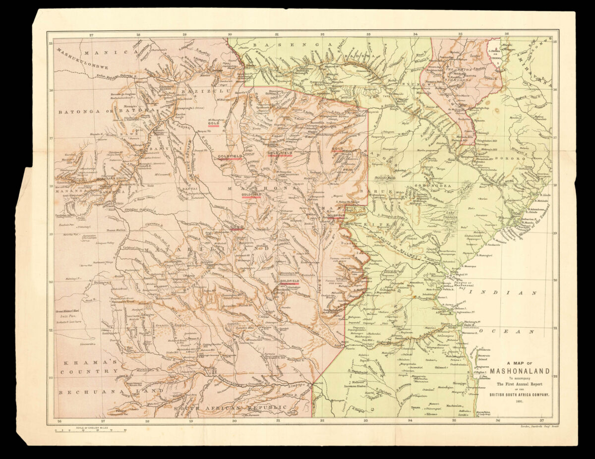 STANFORD, [Edward] A map of Mashonaland to accompany the First Annual Report of the British South Africa Company.