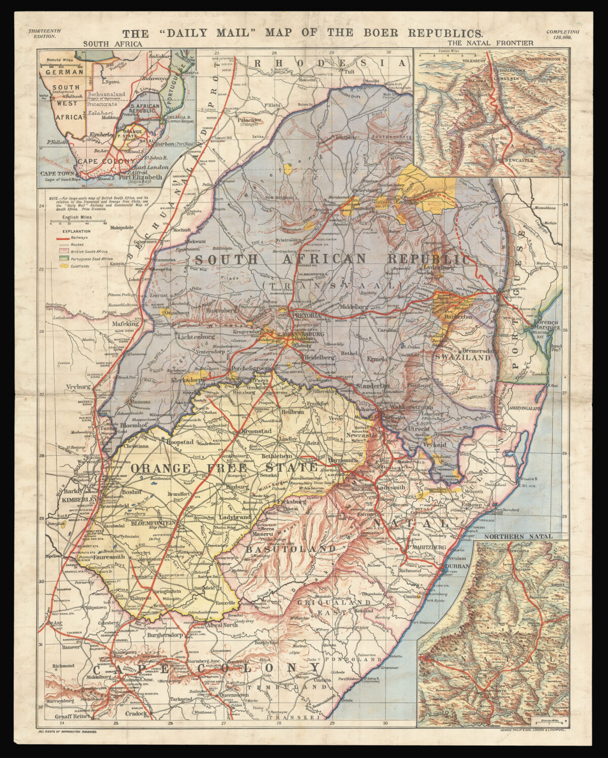 PHILIP, George The "Daily Mail" map of the Boer Republics