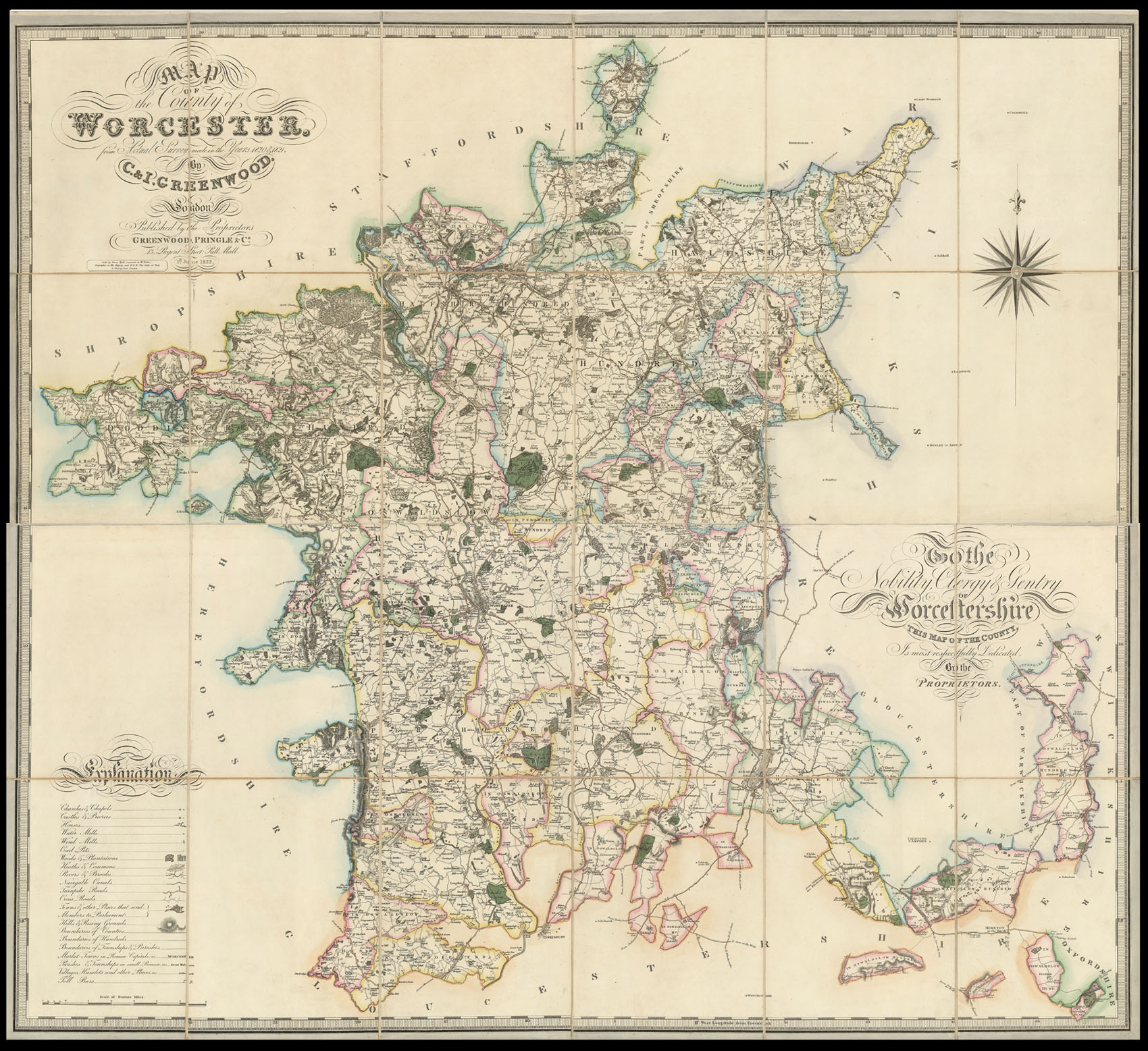GREENWOOD, Christopher Map of the County of Worcester,