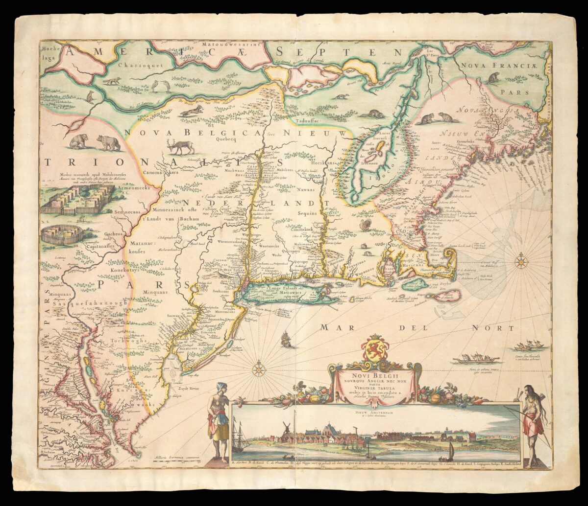 VISSCHER, Nicolaes Novi Belgii Novaeque Angliae nec non Partis Virginie Tabula