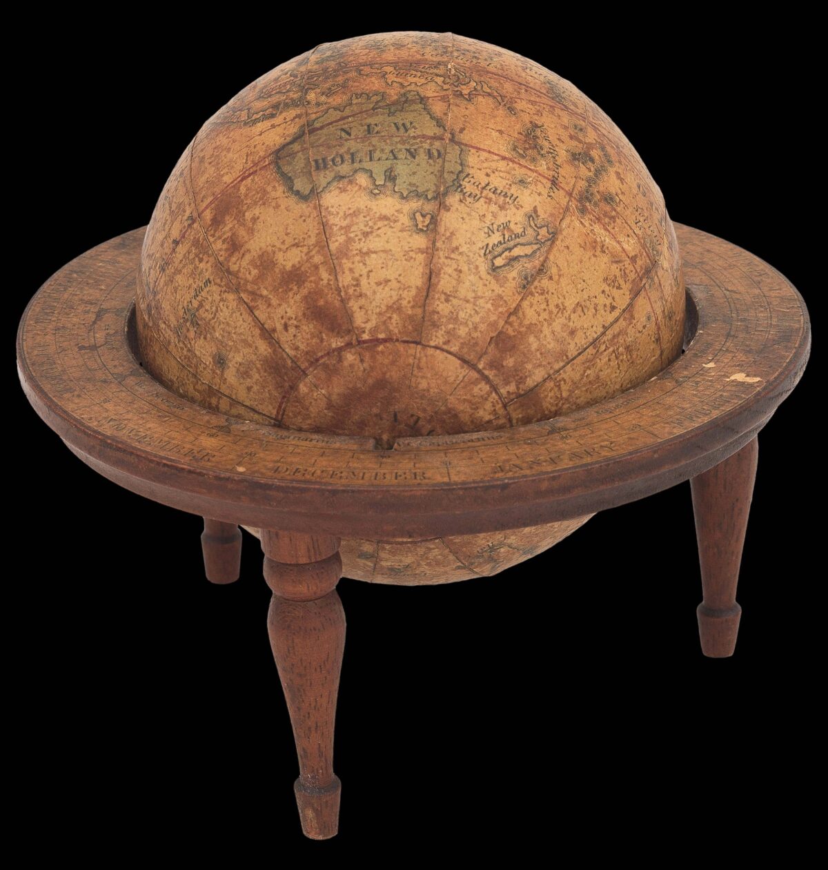 MURDOCK, D.C. and MURDOCK, A. [Untitled terrestrial globe] Made by D.C. & A. Murdock West Boylston Mass.